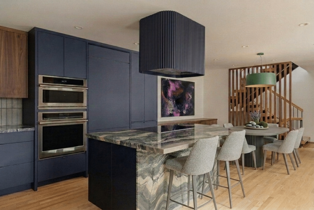 Bayview Calgary Renovation Dining Island with centre piece